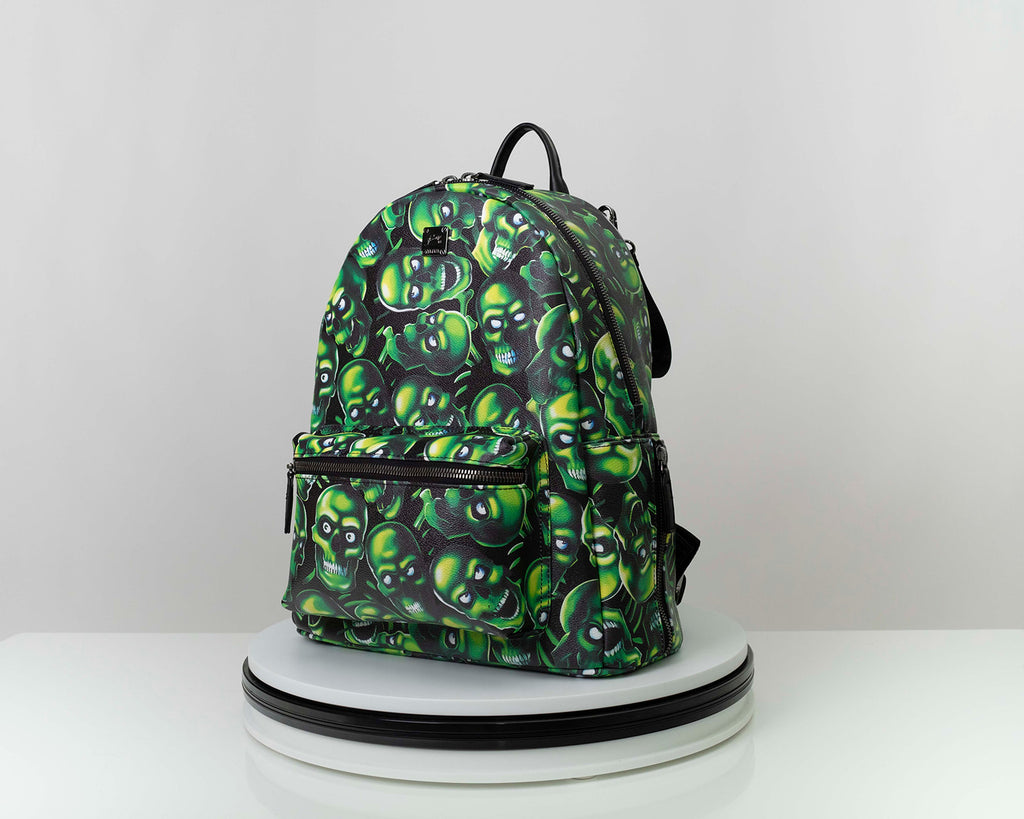 Green Skull Luxo Backpack – Acosta Clothing display picture 2