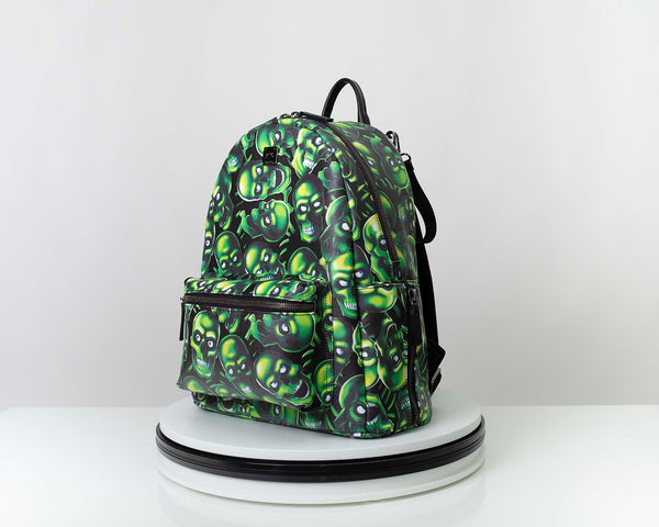 Green Skull Luxo Backpack